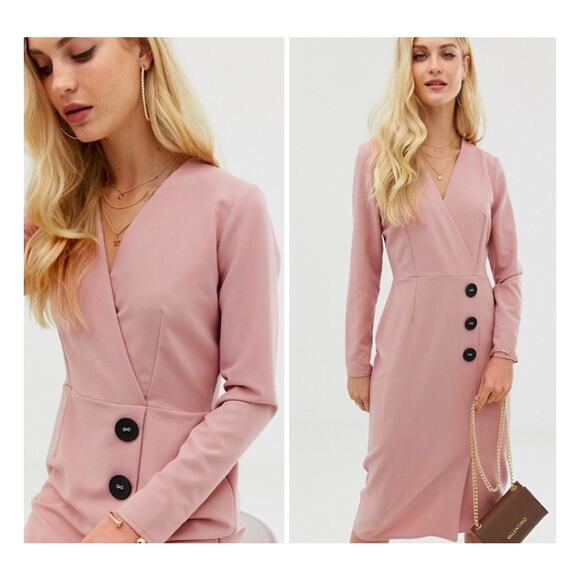 Dresses & Skirts - ASOS Pink Midi Dress Size XS